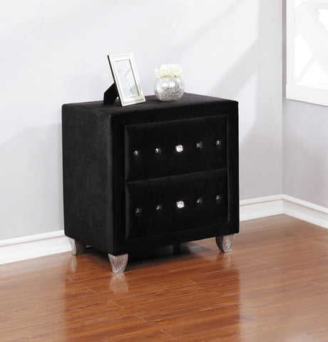 Coaster Deanna 2-drawer Rectangular Nightstand Black Model 206102