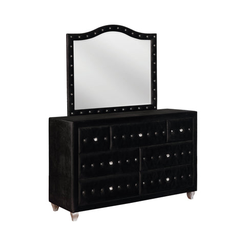 Coaster Deanna Button Tufted Mirror Black Model 206104