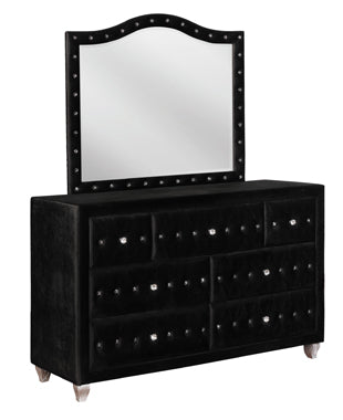Coaster Deanna Button Tufted Mirror Black Model 206104