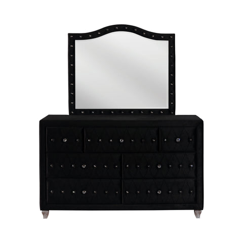 Coaster Deanna Button Tufted Mirror Black Model 206104