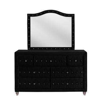 Coaster Deanna Button Tufted Mirror Black Model 206104