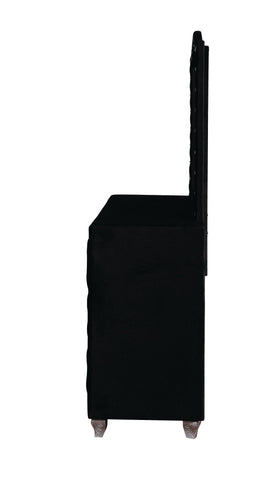 Coaster Deanna Button Tufted Mirror Black Model 206104