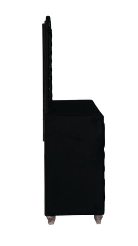 Coaster Deanna Button Tufted Mirror Black Model 206104