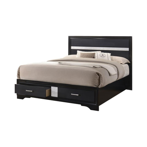 Coaster Miranda Queen 2-drawer Storage Bed Black Model 206361Q