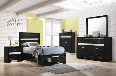 Coaster Miranda 5-piece Twin Storage Bedroom Set Black Model 206361T-S5