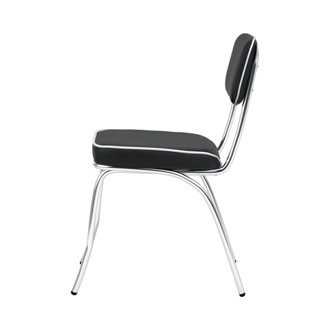 Coaster Retro Open Back Side Chairs Black and Chrome (Set of 2) Model 2066