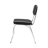 Coaster Retro Open Back Side Chairs Black and Chrome (Set of 2) Model 2066