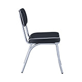 Coaster Retro Open Back Side Chairs Black and Chrome (Set of 2) Model 2066