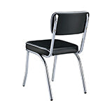 Coaster Retro Open Back Side Chairs Black and Chrome (Set of 2) Model 2066