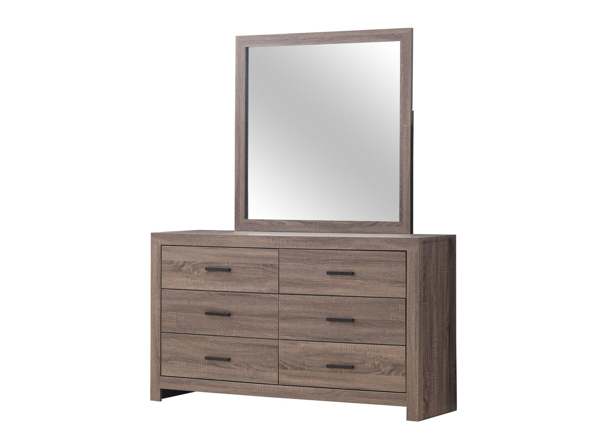 Coaster Brantford Rectangle Dresser Mirror Barrel Oak Model 207044
