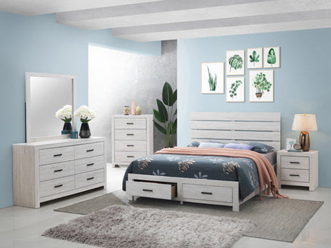 Coaster Brantford Eastern King Storage Bed Coastal White Model 207050KE