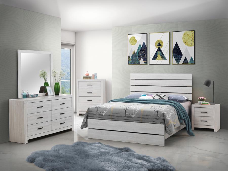 Coaster Brantford 5-piece Eastern King Panel Bedroom Set Coastal White Model 207051KE-S5