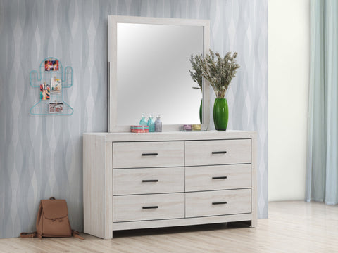 Coaster Brantford Rectangle Dresser Mirror Coastal White Model 207054