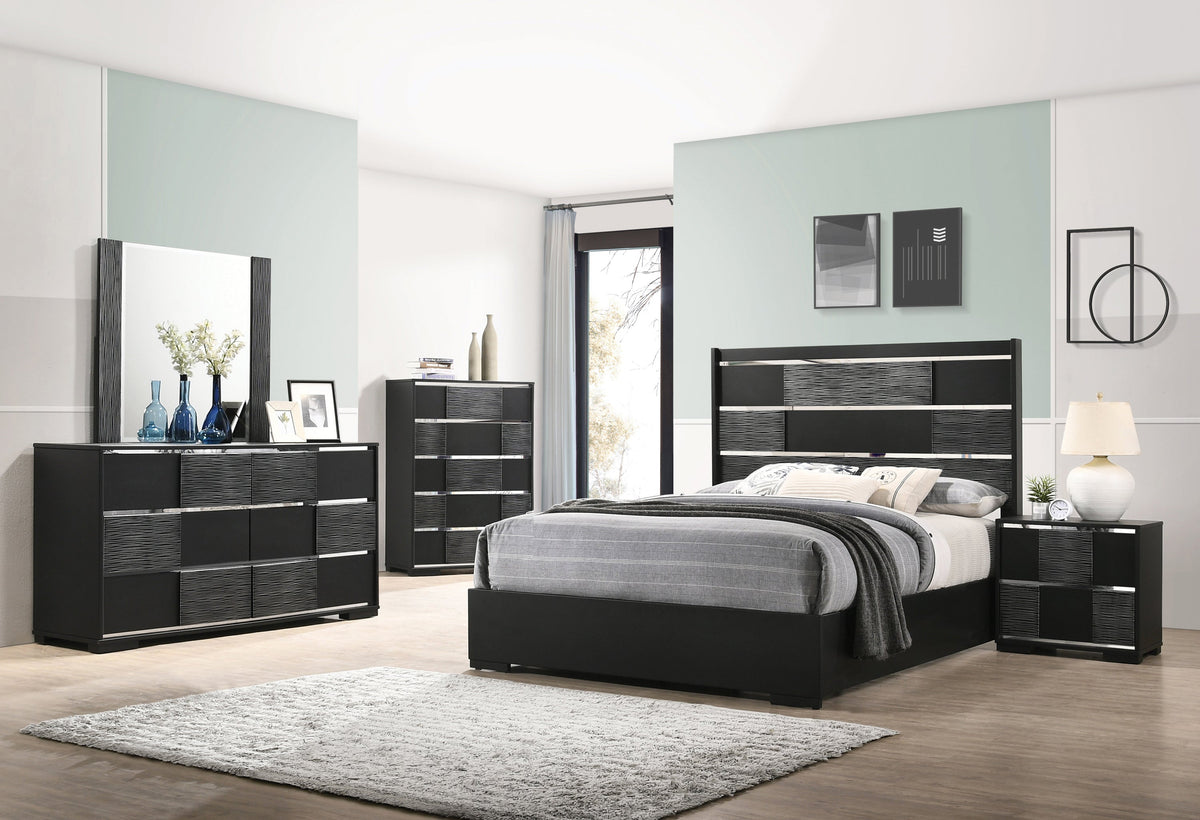 Coaster Blacktoft Eastern King Panel Bed Black Model 207101KE