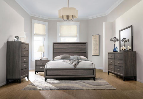 Coaster Watson California King Panel Bedroom Set Grey Oak and Black Model 212421KW-S4