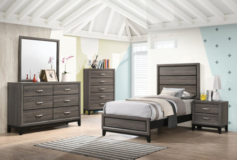 Coaster Watson Twin Panel Bed Grey Oak Model 212421T