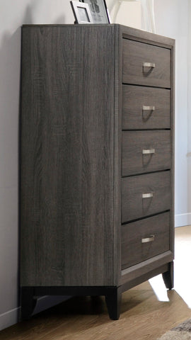 Coaster Watson 5-drawer Chest Grey Oak and Black Model 212425