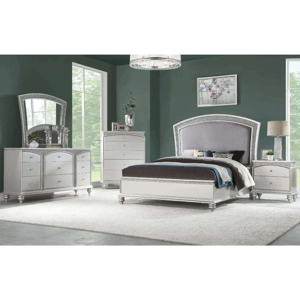 Maverick Fabric & Platinum Eastern King Bed Model 21797EK By ACME Furniture