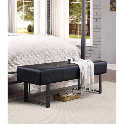 Baara Black PU & Sandy Gray Bench Model 22044 By ACME Furniture