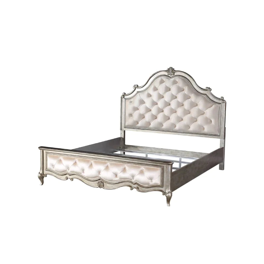 Esteban Velvet & Antique Champagne California King Bed Model 22194CK By ACME Furniture