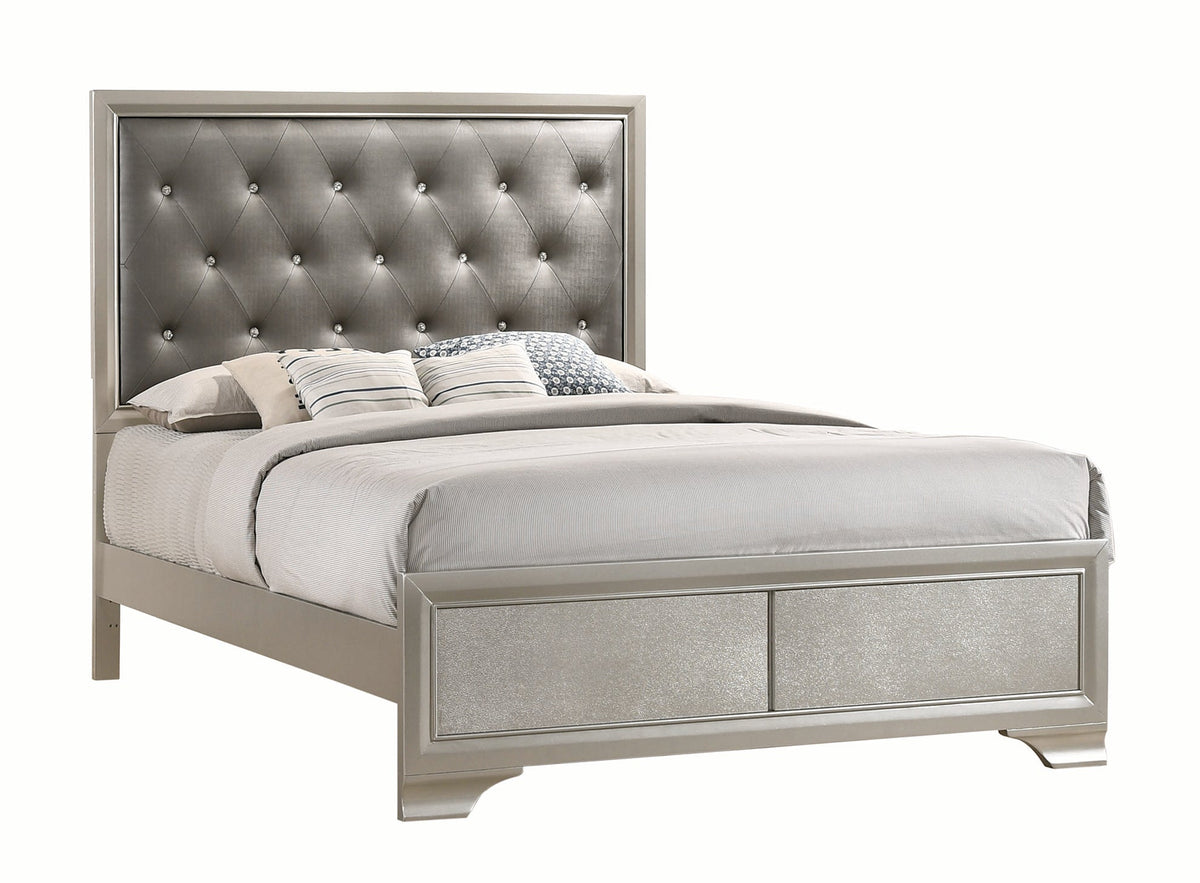Coaster Salford Queen Panel Bed Metallic Sterling and Charcoal Grey Model 222721Q