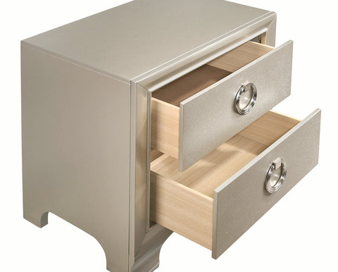 Coaster Salford 2-drawer Nightstand Metallic Sterling Model 222722