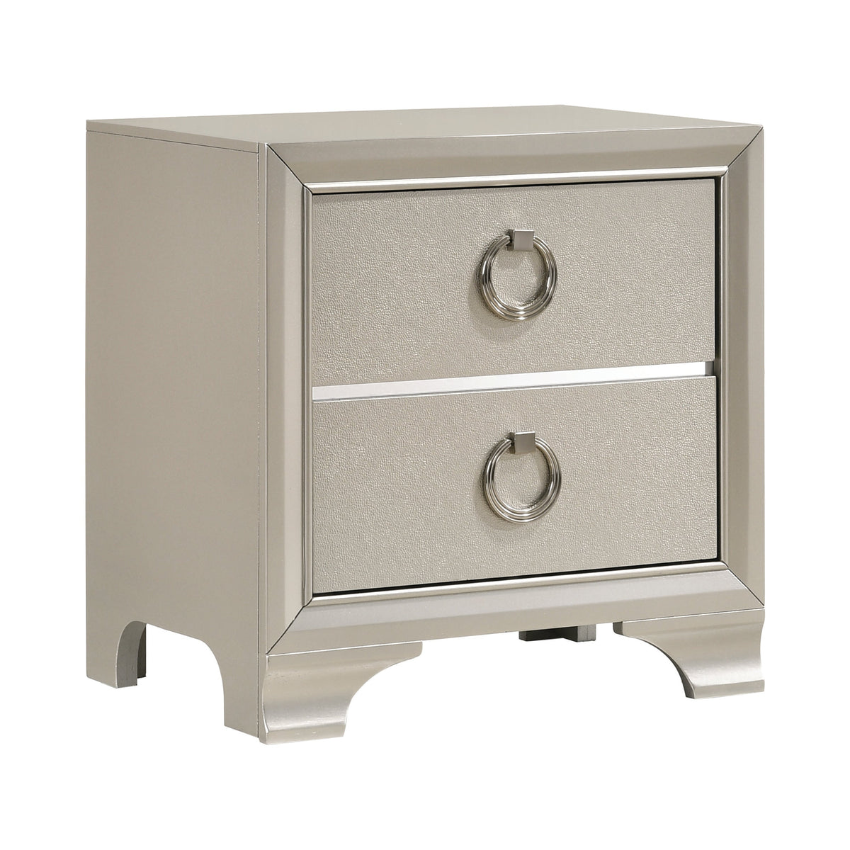 Coaster Salford 2-drawer Nightstand Metallic Sterling Model 222722