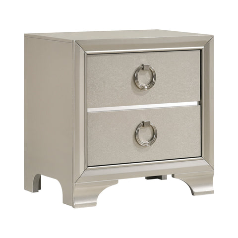 Coaster Salford 2-drawer Nightstand Metallic Sterling Model 222722
