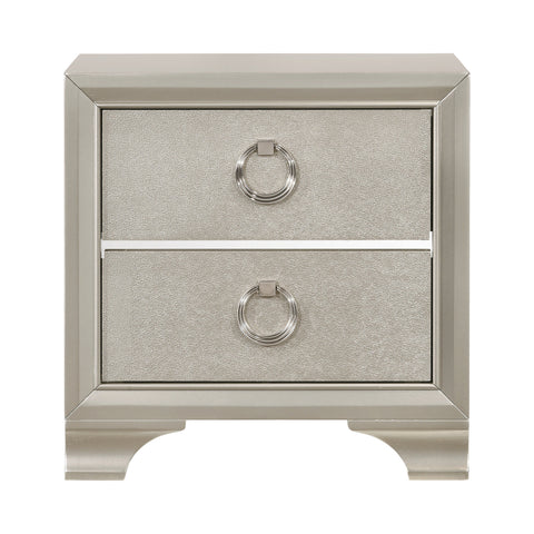 Coaster Salford 2-drawer Nightstand Metallic Sterling Model 222722