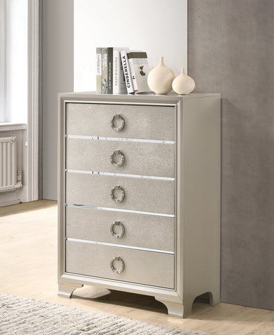 Coaster Salford 5-drawer Chest Metallic Sterling Model 222725