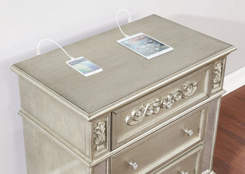 Coaster Heidi 3-drawer Nightstand Metallic Platinum Model 222732