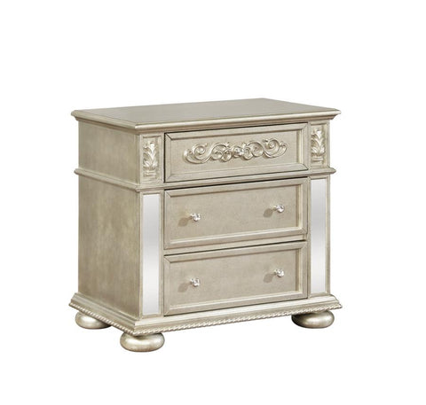 Coaster Heidi 3-drawer Nightstand Metallic Platinum Model 222732
