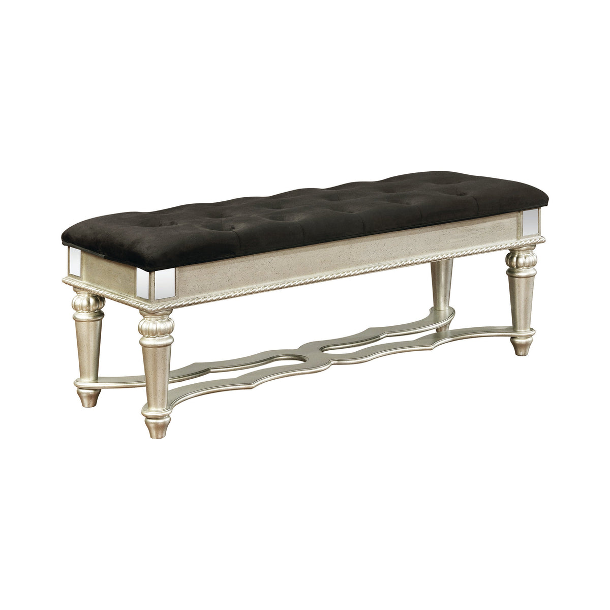 Coaster Heidi Upholstered Bench Metallic Platinum Model 222736