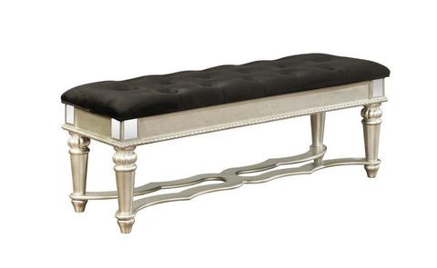 Coaster Heidi Upholstered Bench Metallic Platinum Model 222736