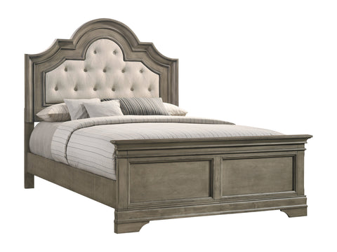 Coaster Manchester Bed with Upholstered Arched Headboard Beige and Wheat Model 222891KE