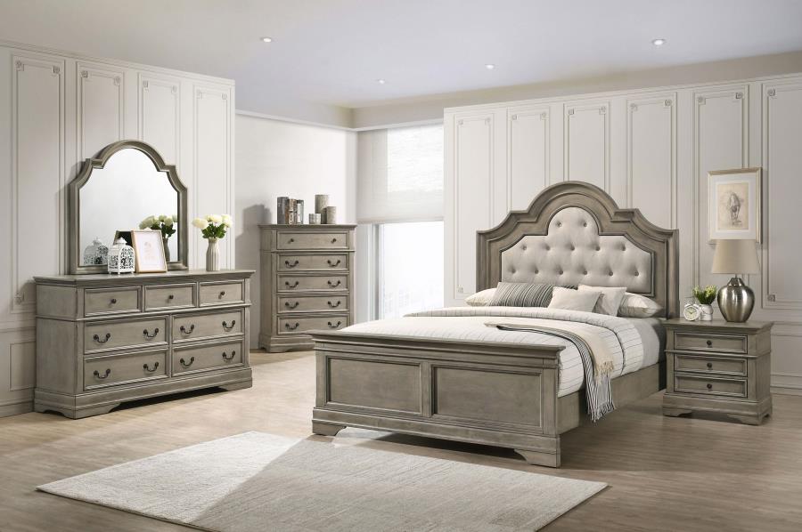 Coaster Manchester Bedroom Set with Upholstered Arched Headboard Wheat Model 222891Q-S5