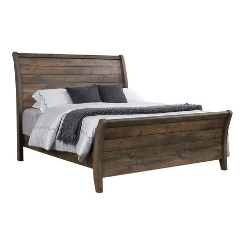 Coaster Frederick Queen Sleigh Panel Bed Weathered Oak Model 222961Q