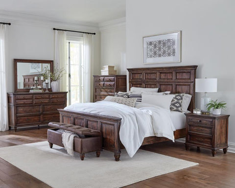 Coaster Avenue 4-piece Eastern King Bedroom Set Weathered Burnished Brown Model 223031KE-S4