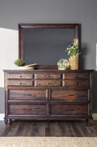 Coaster Avenue Rectangle Dresser Mirror Weathered Burnished Brown Model 223034
