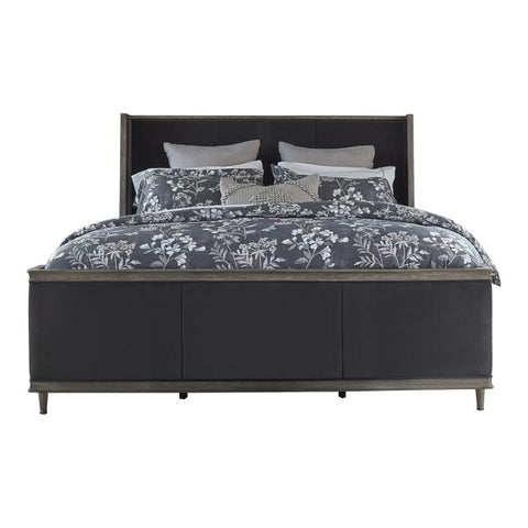 Coaster Alderwood Eastern King Upholstered Panel Bed Charcoal Grey Model 223121KE