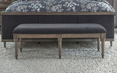 Coaster Alderwood Upholstered Bench French Grey Model 223126
