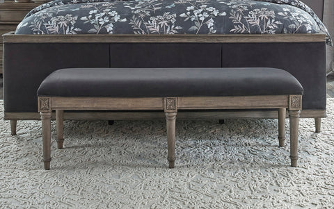 Coaster Alderwood Upholstered Bench French Grey Model 223126