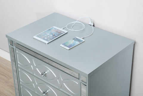 Coaster Gunnison 2-drawer Nightstand Silver Metallic Model 223212