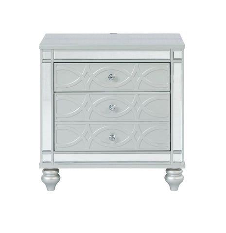 Coaster Gunnison 2-drawer Nightstand Silver Metallic Model 223212