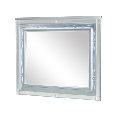 Coaster Gunnison Dresser Mirror with LED Lighting Silver Metallic Model 223214