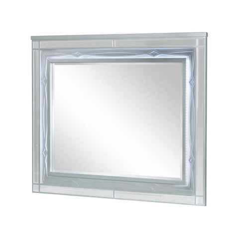 Coaster Gunnison Dresser Mirror with LED Lighting Silver Metallic Model 223214