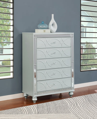 Coaster Gunnison 5-drawer Chest Silver Metallic Model 223215