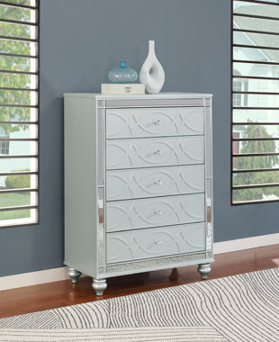 Coaster Gunnison 5-drawer Chest Silver Metallic Model 223215