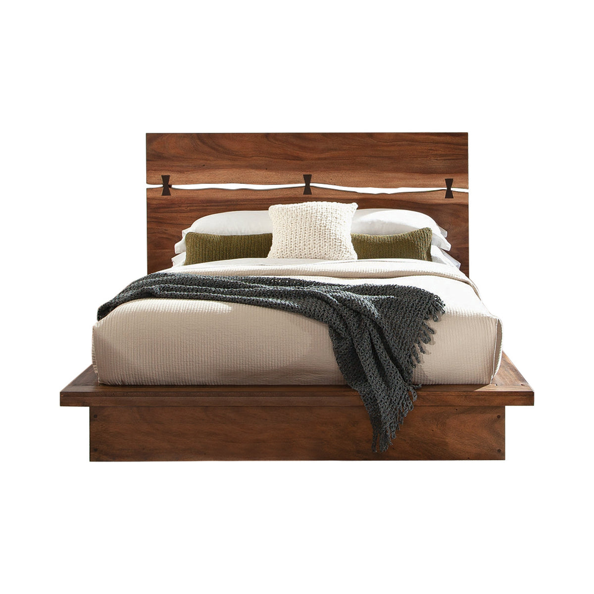Coaster Winslow Queen Bed Smokey Walnut and Coffee Bean Model 223250Q