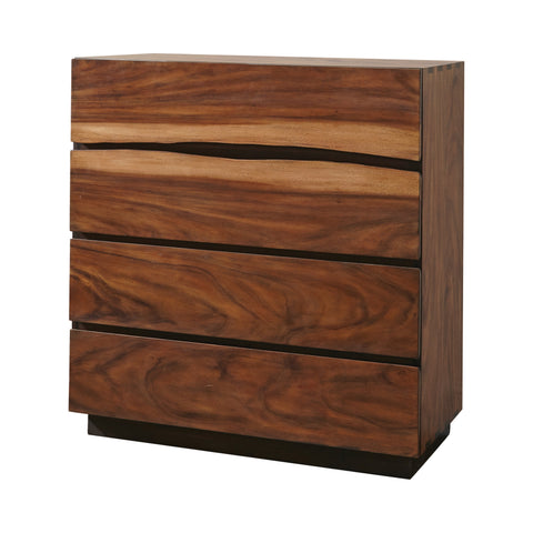 Coaster Winslow 4-drawer Chest Smokey Walnut and Coffee Bean Model 223255